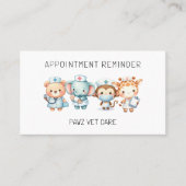 Carte De Rendez-vous Rappel de nomination à l'hôpital vétérinaire pour (Devant)