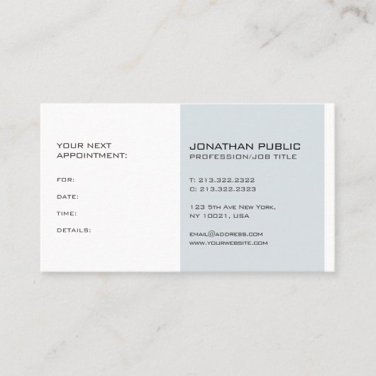 Carte De Rendez-vous Rappel de nomination élégant et moderne (Devant)