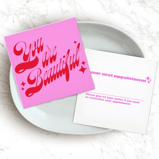 Carte De Rendez-vous Rappel De Nomination Moderne, Étoiles Roses