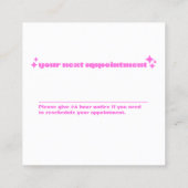 Carte De Rendez-vous Rappel De Nomination Moderne, Étoiles Roses (Dos)