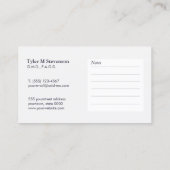 Carte De Rendez-vous Rappel de nomination pour un poste de dentiste élé (Dos)