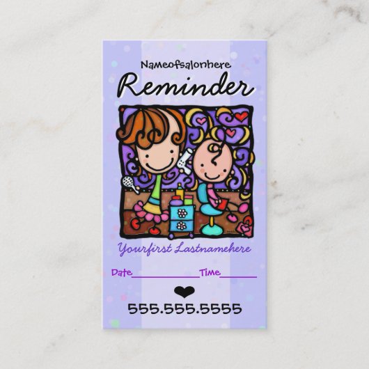 Carte De Rendez-vous Rappel des cheveux (Devant)