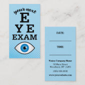 Carte De Rendez-vous Rappel d'examen de la vue (Devant / Derrière)