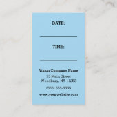 Carte De Rendez-vous Rappel d'examen de la vue (Dos)