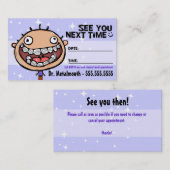 Carte De Rendez-vous Rappel d'Orthodontist.Braces.Dental.Appointment (Devant / Derrière)