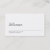 Carte De Rendez-vous Rappel professionnel simple de nomination blanche  (Devant)
