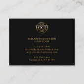 Carte De Rendez-vous Rappel simple Black & Gold professionnel moderne (Dos)