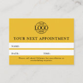 Carte De Rendez-vous Rappel simple professionnel jaune moderne (Devant)