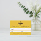Carte De Rendez-vous Rappel simple professionnel jaune moderne (Debout devant)
