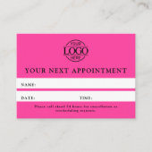 Carte De Rendez-vous Rappel Simple Professionnel Rose Moderne Bight (Devant)