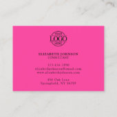 Carte De Rendez-vous Rappel Simple Professionnel Rose Moderne Bight (Dos)