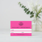 Carte De Rendez-vous Rappel Simple Professionnel Rose Moderne Bight (Debout devant)