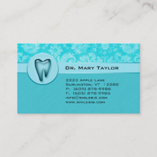 Carte De Rendez-vous Rayures bleues de damassé molaire dentaire de