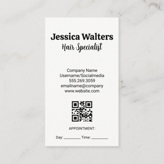 Carte De Rendez-vous Rayures | Ciseaux d'or (Dos)