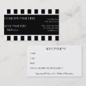 Carte De Rendez-vous Rayures noires et blanches (Devant / Derrière)