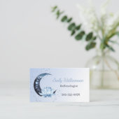 Carte De Rendez-vous Réflexologie Lune à fleurs bleues Multi (Debout devant)