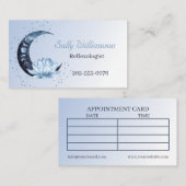 Carte De Rendez-vous Réflexologie Lune à fleurs bleues Multi (Devant / Derrière)