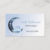 Carte De Rendez-vous Réflexologie Lune à fleurs bleues Multi (Devant)