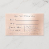 Carte De Rendez-vous Réflexologie Rose Parties scintillant Blue Navy No (Dos)