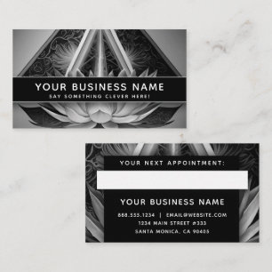 Carte De Rendez-vous Reiki noir et blanc Moderne Elegant Professionnel