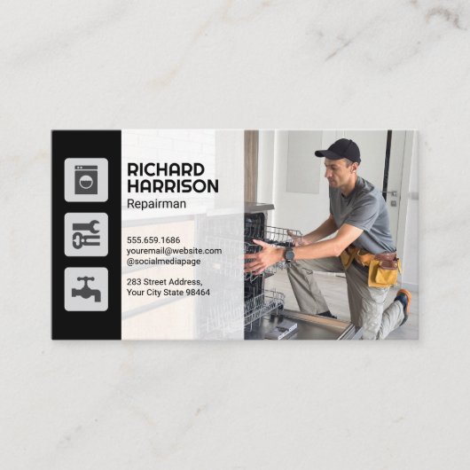 Carte De Rendez-vous Réparateur Réparateur Lave-vaisselle (Devant)