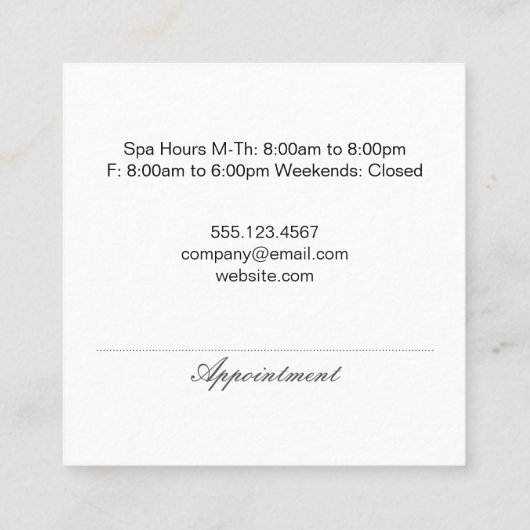 Carte De Rendez-vous Retraite spa | Massage (carte de rendez-vous) (Dos)