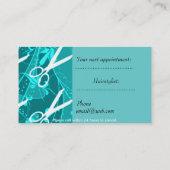 Carte De Rendez-vous Rétros ciseaux en pastel turquoises d'imaginaire (Dos)