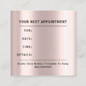 Carte De Rendez-vous Rose 20% de réduction Logo Cheveux Marine Bleu Bal (Dos)