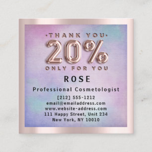 Carte De Rendez-vous Rose 20% De Réduction Logo Hair Pink Ombre