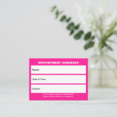 Carte de rendez-vous rose affaires (Debout devant)