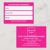 Carte de rendez-vous rose affaires (Devant / Derrière)