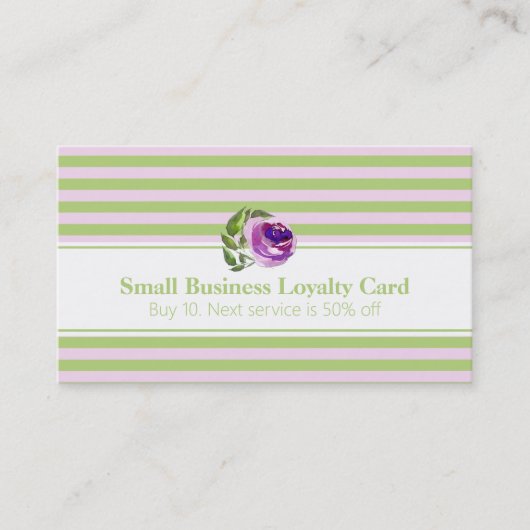 Carte De Rendez-vous Rose Aquarelle Motif Loyauté (Devant)