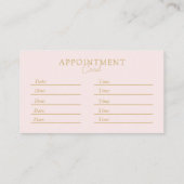 Carte De Rendez-vous Rose-Beige-Or, Minimal, Élégant, Salon, Code QR (Dos)