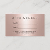 Carte De Rendez-vous Rose de salon de cheveux Gold Parties scintillant  (Dos)