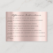 Carte De Rendez-vous Rose d'étincelle de l'instruction post-traitement  (Dos)