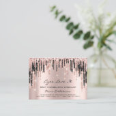 Carte De Rendez-vous Rose d'étincelle de l'instruction post-traitement  (Debout devant)