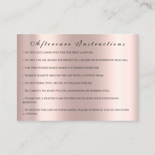 Carte De Rendez-vous Rose d'instruction post-traitement de l'extension (Dos)