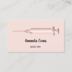 Carte De Rendez-vous Rose Drives Beauté Cosmetologue Botox Syringe 