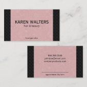 Carte De Rendez-vous Rose et tissé (carte de rendez-vous) (Devant / Derrière)