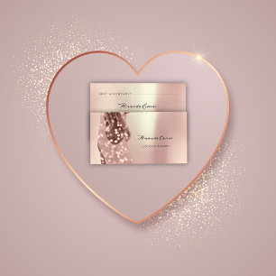 Carte De Rendez-vous Rose Étincelle Corps Beauté Chirurgie Cosmetologie