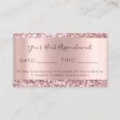 Carte De Rendez-vous Rose Gol Parties scintillant Simplement Frame Spar (Dos)