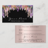 Carte de rendez-vous Rose maquillage (Devant / Derrière)