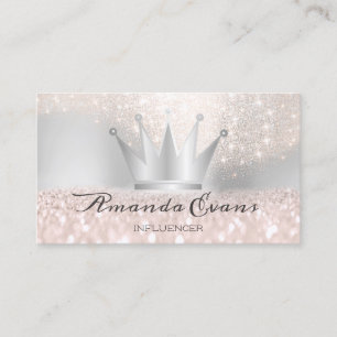Carte De Rendez-vous Rose Parties scintillant de maquillage Argent Crow