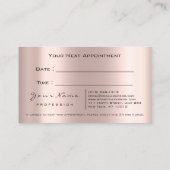 Carte de rendez-vous Rose pour les Cristaux de Las (Dos)