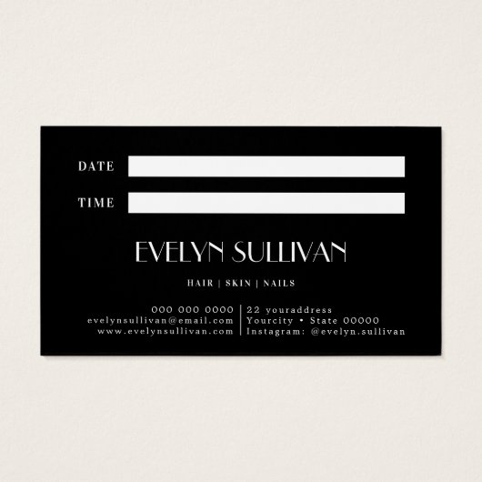 Carte de rendez-vous rose rose (Dos)