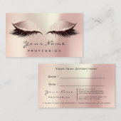 Carte de rendez-vous Rose rose-bleu maquillage (Devant / Derrière)