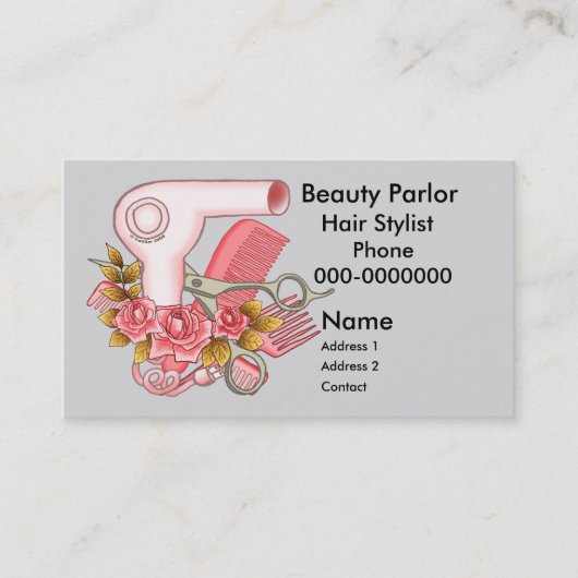 Carte De Rendez-vous Rose Roses Beauticier nom personnalisé (Devant)