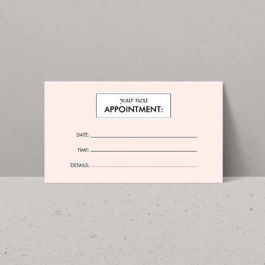 Carte de rendez-vous rose simple