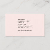 Carte de rendez-vous rose simple (Dos)