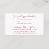Carte De Rendez-vous Rose simple Or Typographie moderne rose foncé (Dos)